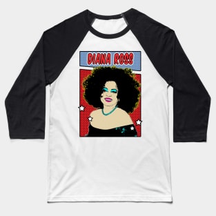Diana Ross Pop Art Comic Style Baseball T-Shirt